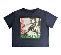 Rock Off officially licensed products The Clash Crop Top T Shirt London Calling Band Logo New Official Women's Size M