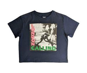 The Cure Crop Top T Shirt Boys Dont Cry Band Logo Official Womens Navy