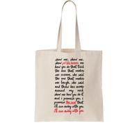 The Cure Just Like Heaven (in black) Canvas Tote Bag - Reusable Cotton Shopping Bag, Natural