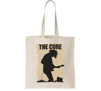 The Cure - Retro Blackwhite Canvas Tote Bag - Reusable Cotton Shopping Bag, Natural