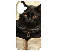 The Curious Black Cat Book of Magic Case for iPhone 16 Plus