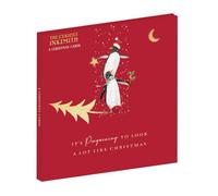 The Curious Inksmith - Festive Penguins Pack of 8 Christmas Cards in 2 Designs - 16 x 16cm - Gold Embossed - Great British Card Company