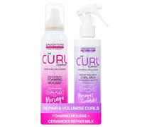 The Curl Company Curl Bounce Duo, Repair Milk & Foaming Mousse | Lightweight curl hydration with airy mousse hold for soft defined waves curls and coils with bounce and body