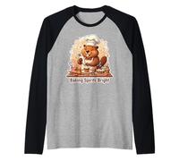 The Cute Baker Beaver Raglan Baseball Tee