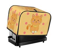 The cute cartoon kitten toaster cover is suitable for 2 small toaster covers with wide slots and comes with a storage pocket to meet diverse baking needs.