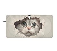 The Cute Cat Behind The Broken Wall Foldable Front Window Sun Shade Car Accessories Car Sunshades with Storage Bag Windshield Sun Visor,Small