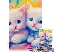 The Cutest Kittens Jigsaws 1000 Pieces for Adults Brain Challenge Toy Peaceful Time Clear Cut Art Collectible (38x26cm)