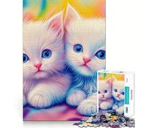 The Cutest Kittens Jigsaws 1000 Pieces for Adults Brain Challenge Toy Peaceful Time Clear Cut Art Collectible (38x26cm)