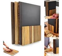 The Cutting Board Library, Cutting Board That Looks Like Books, Book Cuttings Boards Set with Wooden Stand, for The Books Loving Chef, Fruits, Vegetables, Meat, Fish, Cheese and Bread (1 Set)