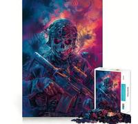 The Cyber Ghost Soldier Jigsaw Puzzles 1000 Pieces for Adults Reason Skill Toy Calm Relax Exact Cut Heartfelt Gift (38x52cm)
