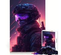 The Cyberpunk Soldier Jigsaws 1000 Pieces for Adults Brain Challenge Toy Peaceful Time Clear Cut Art Collectible (50x75cm)