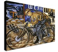 The Cyclist by Natalia Goncharova 1913 - Wrapped Framed Canvas Wall Art - Various Sizes (A1 [81cm x 61cm)