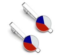 The Czech Republic Flags Tie Clips for Men Tie Bar Pinch Closure Clip Clamp Pins for Business Party Wedding Anniversary Christmas