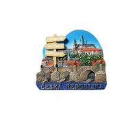The Czech Republic Republic Refrigerator Magnet Tourist Souvenir Fridge Decoration 3D Magnetic Sticker Hand Painted Craft