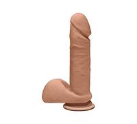 The D Perfect D 7 inches with Balls Caramel Tan Dildo by Doc Johnson, Brown