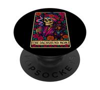 The Dachsund Mom Tarot Card Coffee Lover Weener Dog Mommy PopSockets Adhesive PopGrip