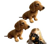 The Dachys 2.0, The Dachys Emotional Healing On Demand Plush, AI Pet Weiner Dog Dachshund, Soft Dachshund Plush Toy (Brown*2)