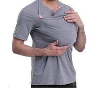 The Dad Shirt Baby Carrier, Mom and Dad Kangaroo Carrier Shirt, for Men Skin to Skin T-Shirt with Pocket (Grey,XL)