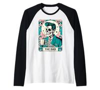 The Dad Skull Tarot Card Fathers Day Gentlemen Skeleton Dad Raglan Baseball Tee