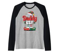 The Daddy Elf Fun Holiday Outfit for Christmas Loving Dads Raglan Baseball Tee