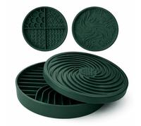 The Daily Bond by stillbond - 4-in-1 Dog Feeder with Slow Feeder Bowl Base & 3 Lick Mat Lids - Elevated Aesthetic - BPA-Free - Supports Enrichment, Focus & Daily Rituals- Dishwasher Safe