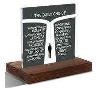 The Daily Choice Motivational Wall Art - Discipline vs Excuses Inspirational Poster for Office, Gym, or Study Space, 4x4 Inch Daily Reminder Quote Print, XXD170