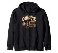 The Daily Commute Funny Woodworker Carpenter Humor Zip Hoodie