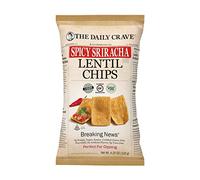 The Daily Crave Lentil Chips, Spicy Sriracha, 4g Protein, Gluten Free, GMO Free, Kosher, Crispy, 120g (Pack of 8)