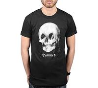 The Damned Skull Mens T-Shirt Punk Band Dave Vanian Rose Black M