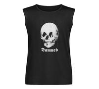The Damned Skull Punk Band Dave Vanian Rose Vest Tank T-Shirt Black Unisex Mens Sleeveless Tops Tees XL