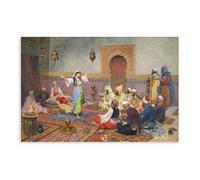 The Dance Arab Arabic Music Orientalist Painting by Italian Giulio Rosati Canvas Art Poster And Wall Art Picture Print Modern Family Bedroom Decor Unf