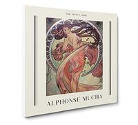 The Dance By Alphonse Mucha Canvas Print | Gallery Wrapped 30mm Frame Wall Art | 14x14 inches | Ready to Hang | Classic Picture | Living Room Bedroom Lounge Office