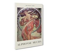 The Dance By Alphonse Mucha Canvas Print | Gallery Wrapped 30mm Frame Wall Art | 20x14 inches | Ready to Hang | Classic Picture | Living Room Bedroom Lounge Office