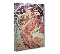 The Dance By Alphonse Mucha Canvas Print | Gallery Wrapped 30mm Frame Wall Art | 30x20 inches | Ready to Hang | Classic Picture | Living Room Bedroom Lounge Office