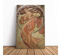 The Dance By Alphonse Mucha | Canvas Wall Art Print | Framed & Ready to Hang Picture | Modern Home Decor for Living Room, Bedroom, Kitchen or Office | 30x20 Inches