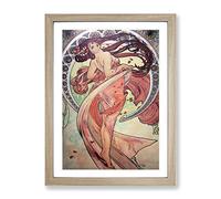 The Dance By Alphonse Mucha Classic Painting Framed Print | A2 Oak Framed Wall Art | Ready to Hang | Classic Historical Picture | Living Room Bedroom Lounge Office