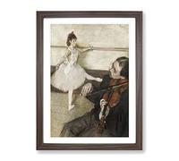The Dance Lesson By Edgar Degas Classic Painting Framed Print | A2 Walnut Framed Wall Art | Ready to Hang | Classic Historical Picture | Living Room Bedroom Lounge Office