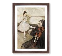The Dance Lesson by Edgar Degas Framed Print | A2 Walnut Framed Wall Art | Ready to Hang | Modern Nature Picture | Living Room Bedroom Lounge Office