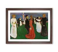 The Dance Of Life By Edvard Munch Classic Painting Framed Wall Art Print, Ready to Hang Picture for Living Room Bedroom Home Office Décor, Walnut A4 (34 x 25 cm)