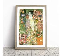 The Dancer By Gustav Klimt Framed Wall Art Print A3 Oak | Ready to Hang, Satin Fine Art Paper, Fade-Resistant Inks, Acrylic Glazing, Securely Packaged, Made in the UK