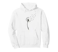 The Dandelion Wish - Minimalist Japanese Ink Sumi E Line Art Pullover Hoodie
