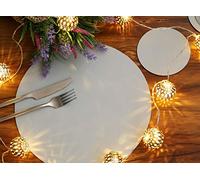 The Dapper House Set of 8 Elementry Grey Leatherboard Round Placemats and 8 Coasters - Made in UK