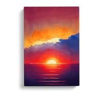 The Daring Sunset Purple, Blue, Orange Canvas Print for Living Room Bedroom Home Office Décor, Wall Art Picture Ready to Hang, 30x20 Inch (76x50 cm)