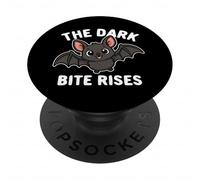 The Dark Bite Rises Cute Kawaii Bat Pun Halloween Matching PopSockets Adhesive PopGrip