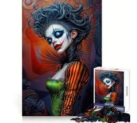 The Dark Clown Queen Jigsaw Puzzles for Adults 1000 Pieces Brain Challenge Toy Quiet Fun Precise Cut Wall Art Decor (38x26cm)