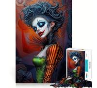 The Dark Clown Queen Jigsaw Puzzles for Adults 1000 Pieces Brain Challenge Toy Quiet Fun Precise Cut Wall Art Decor (38x26cm)