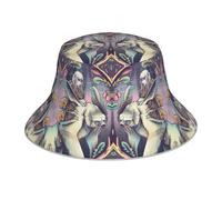 (The Dark Crystal_8537) Bucket Hat Reversible Reflective for Men Women - UV50+ Sun Protection Double-Sided Fishing Hat with 360 Safety Strips Summer Outdoor