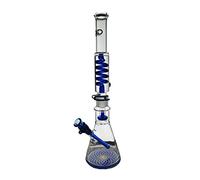 The Dark Diamond Glass Water Bong - Freezable Coil - Showerhead Percolator Height 46cm/18.5in - Joint Size: 14.4mm/18.8mm Removable Downsteam - Thickness: 5mm (Blue) TDDPHX56B