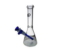 The Dark Diamond Glass Water Bong Straight Height 25cm/10in and 14.4mm/18.8mm Joint Sizes with 3 Prong Ice Pinch TDDPHX01G (TDDPHX01b)
