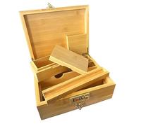 The Dark Diamond Roll Box Premium Smoking Accessories Storage Handcrafted Bamboo Wooden Stash Rolling Box Upgraded (Medium - 25X20X10CM)